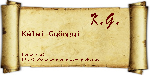 Kálai Gyöngyi névjegykártya